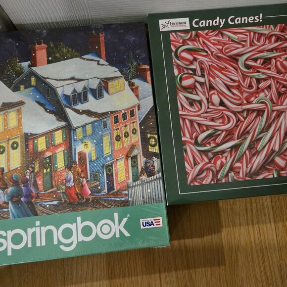 Christmas Puzzles Never Opened Springbok & Vermont Christmas Company - Picture 1 of 7